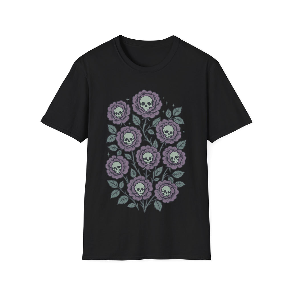 Gothic Floral Skull Rose Bouquet T-Shirt
