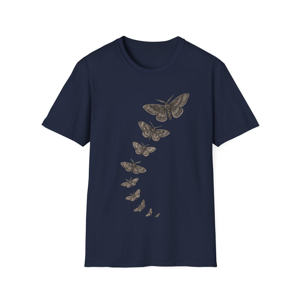 Vintage Flying Moths Illustration T-Shirt