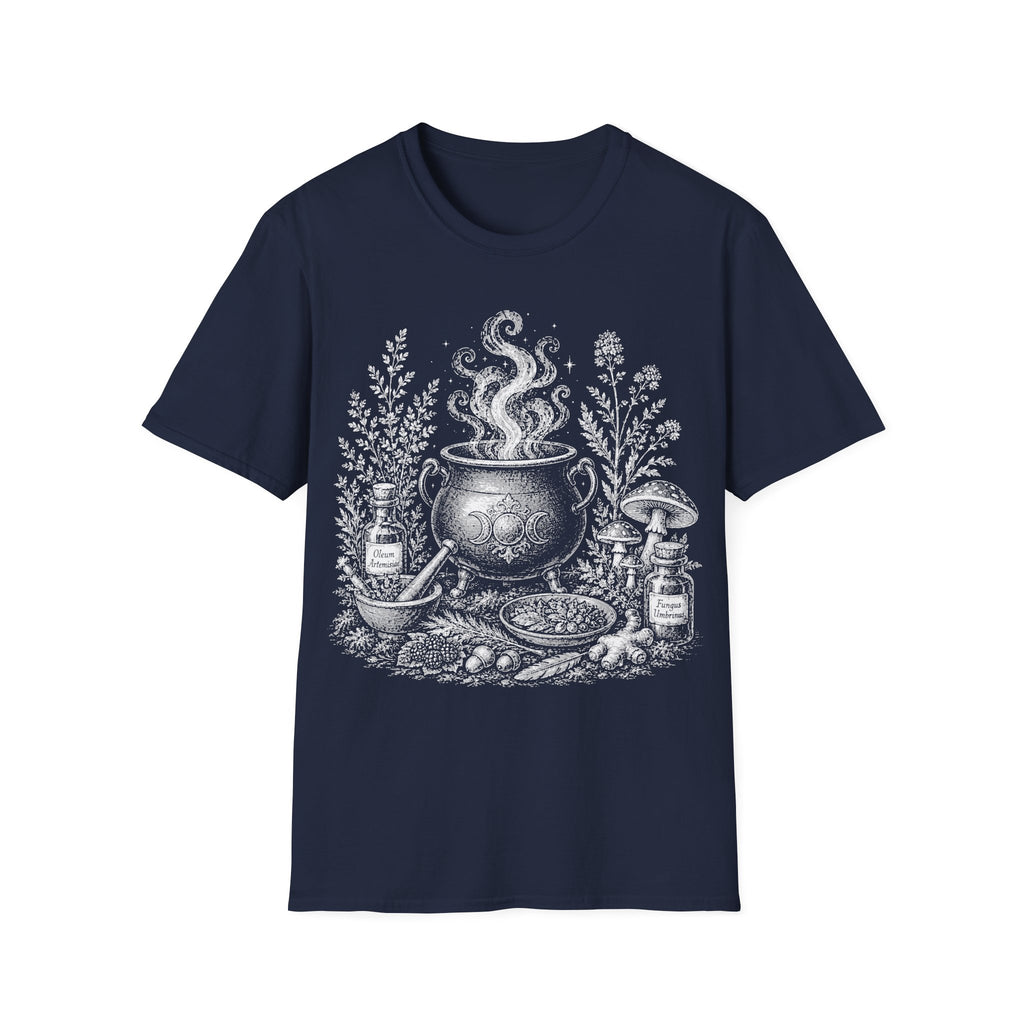 Vintage Witch Cauldron Herbal Alchemy T-Shirt