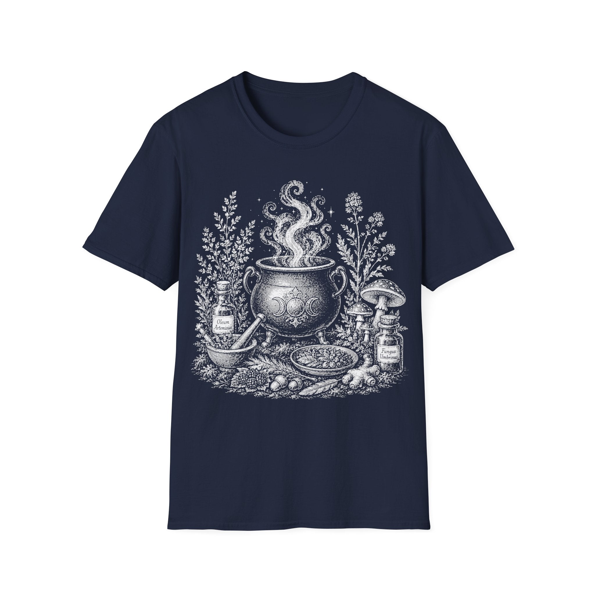 Vintage Witch Cauldron Herbal Alchemy T-Shirt