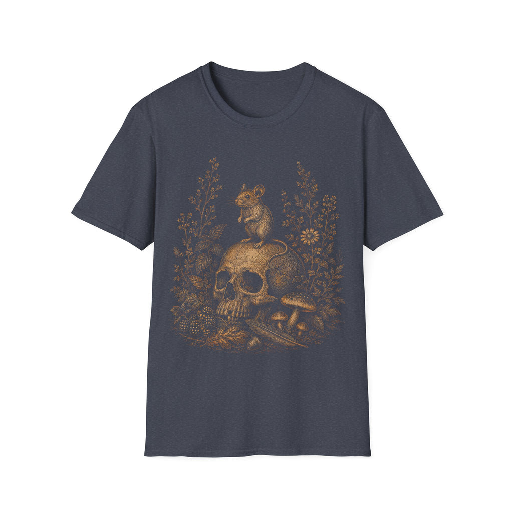 Woodland Mouse Skull Forestcore Aesthetics T-Shirt