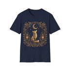 Celestial Fox Under Crescent Moon T-Shirt