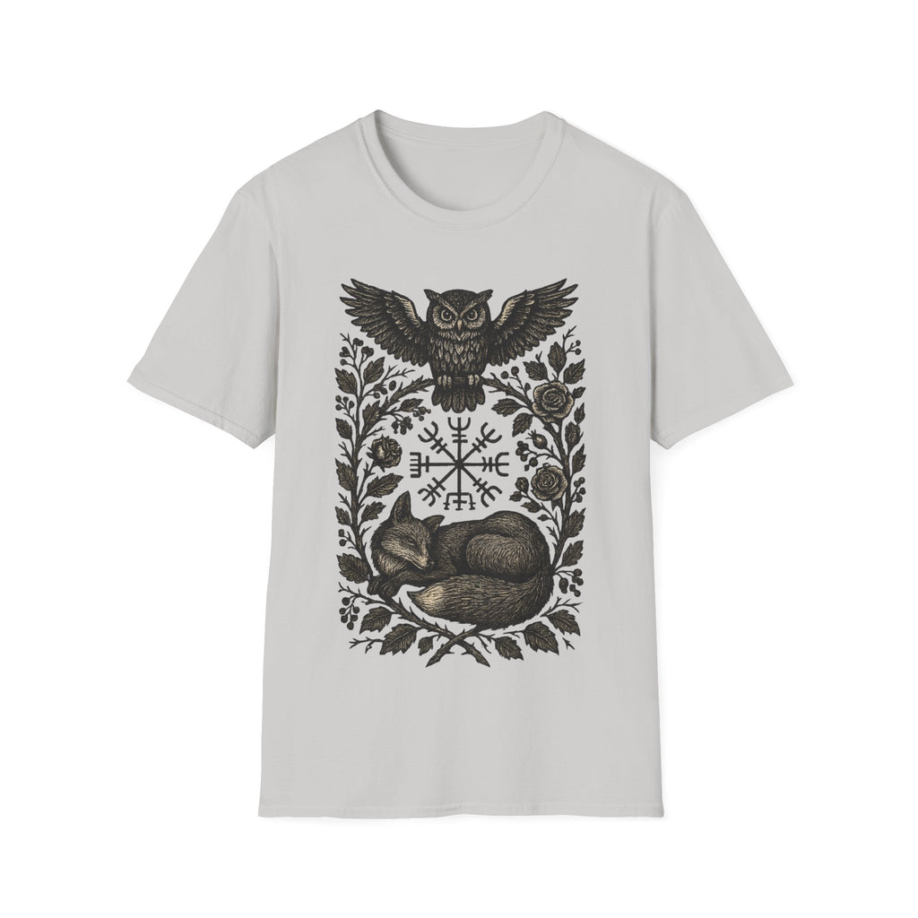 Norse Owl & Sleeping Fox Vegvisir T-Shirt