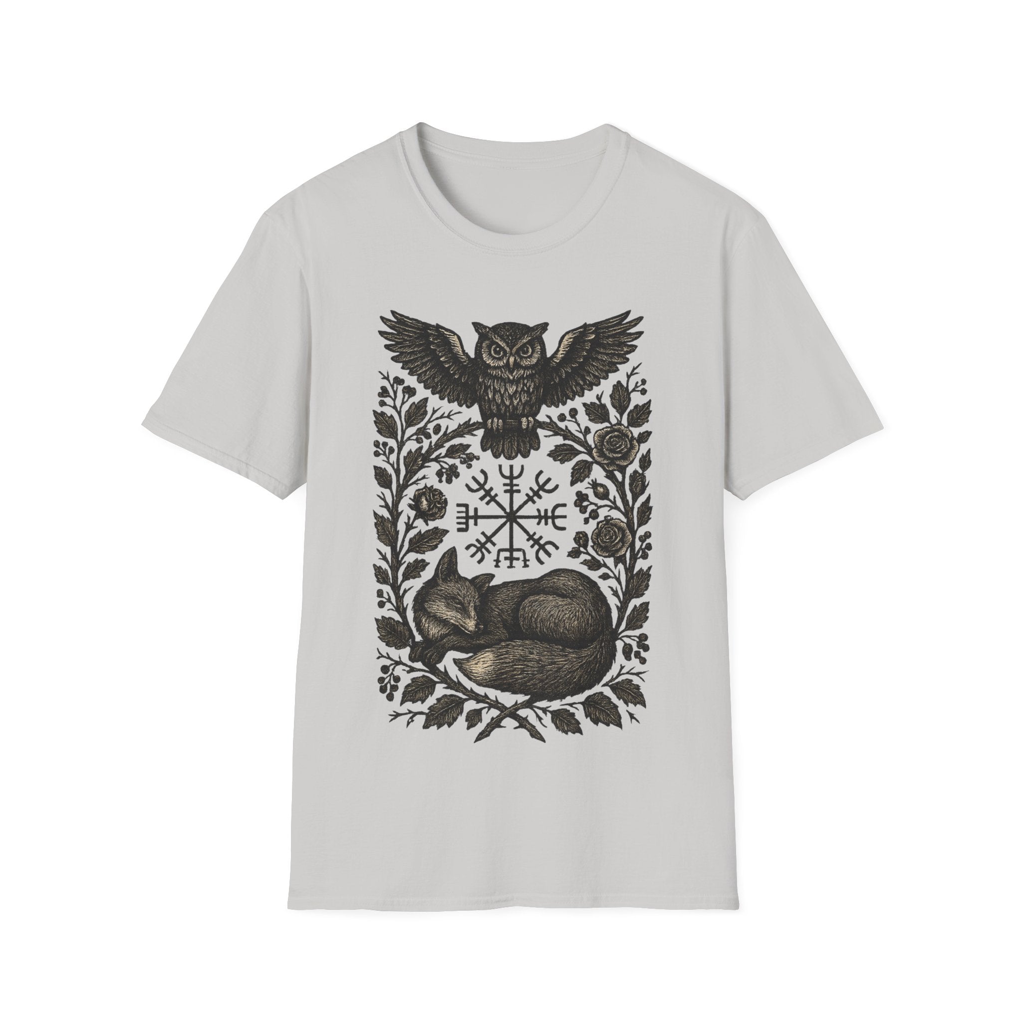 Norse Owl & Sleeping Fox Vegvisir T-Shirt