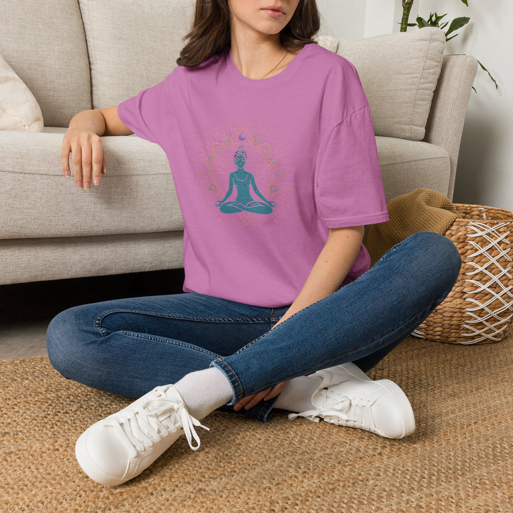 Blue Meditating Woman T-Shirt