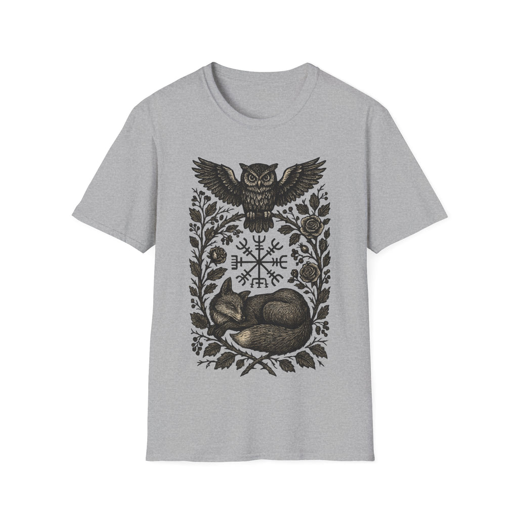 Norse Owl & Sleeping Fox Vegvisir T-Shirt