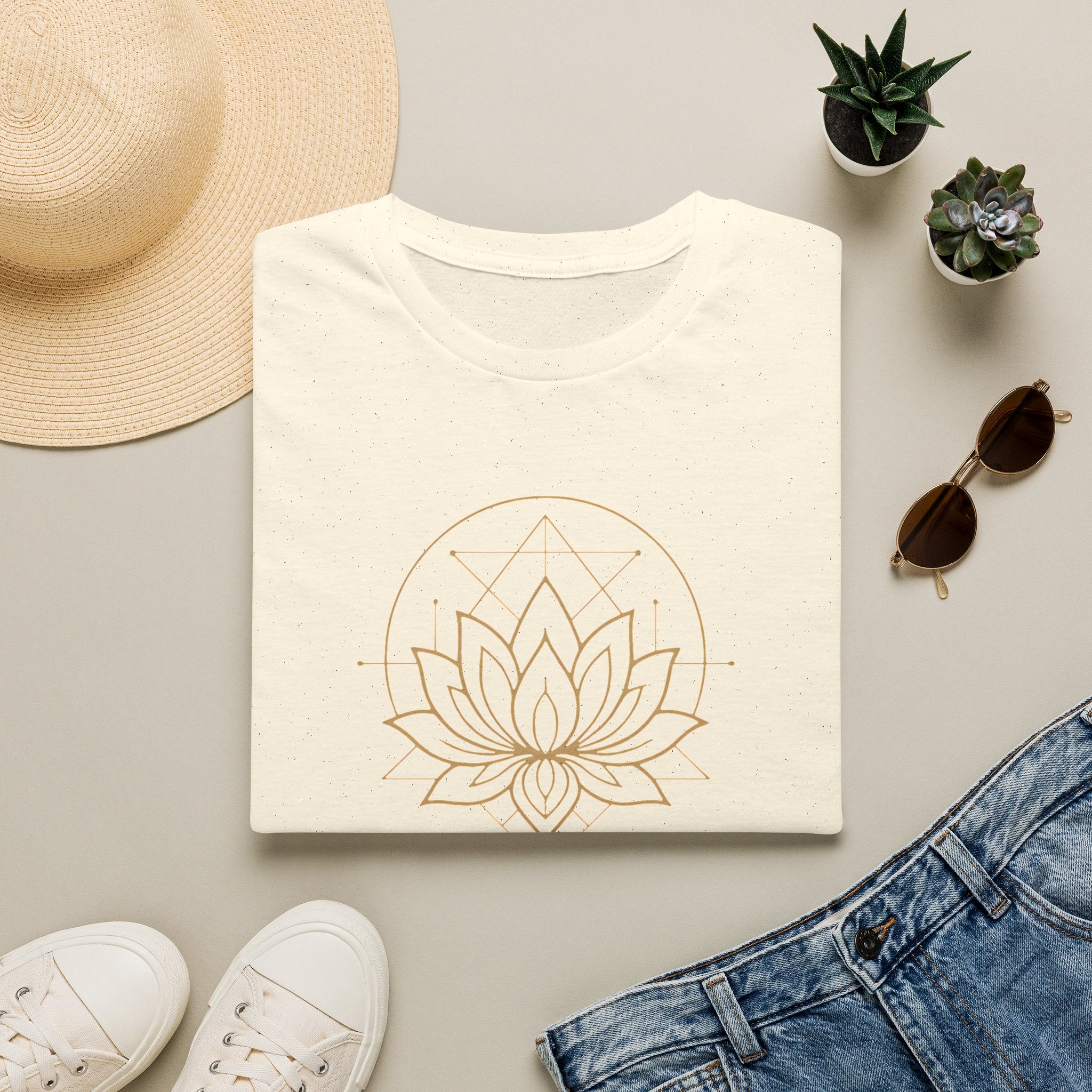 Golden lotus mandala T-Shirt