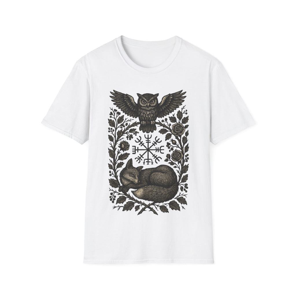 Norse Owl & Sleeping Fox Vegvisir T-Shirt
