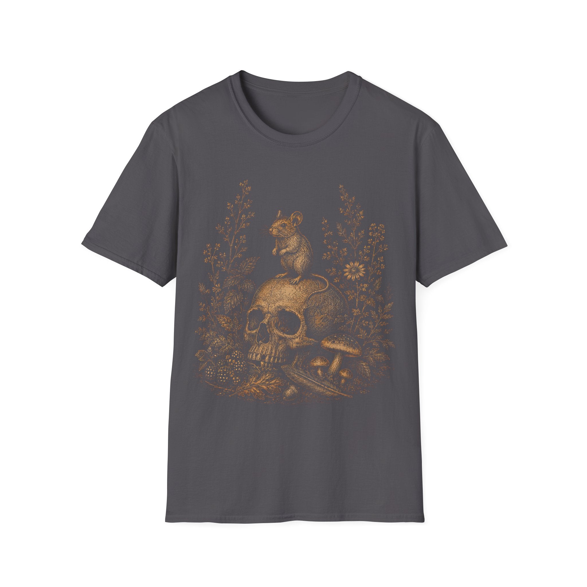 Woodland Mouse Skull Forestcore Aesthetics T-Shirt