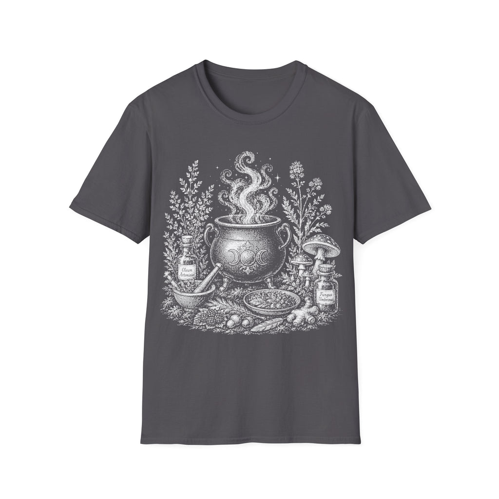 Vintage Witch Cauldron Herbal Alchemy T-Shirt
