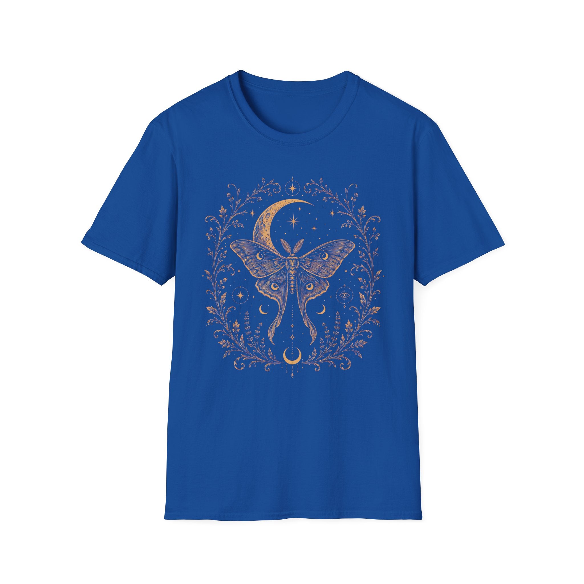 Night Sky Crescent Moon Celestial Luna Moth T-Shirt