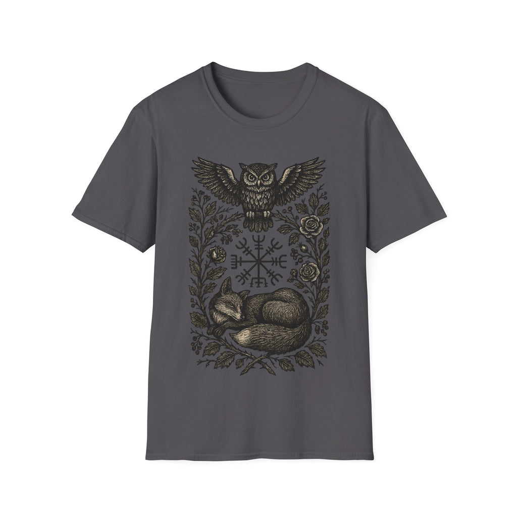 Norse Owl & Sleeping Fox Vegvisir T-Shirt