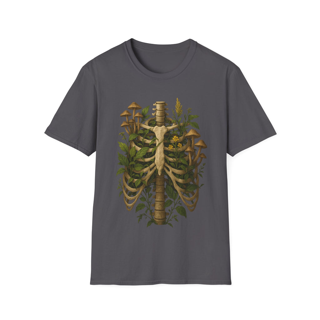 Forest Entropy Ribcage Botanical Decay T-Shirt