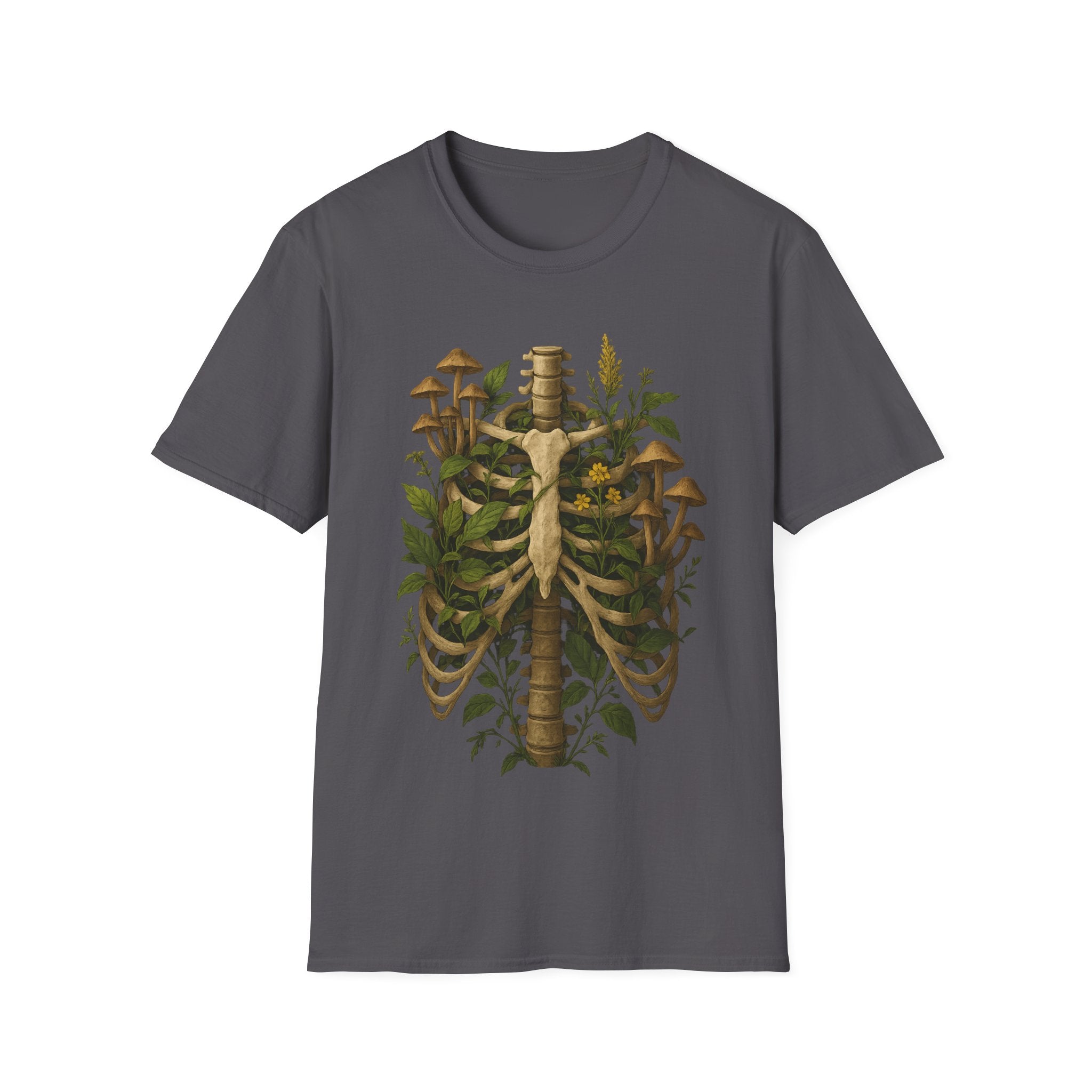 Forest Entropy Ribcage Botanical Decay T-Shirt