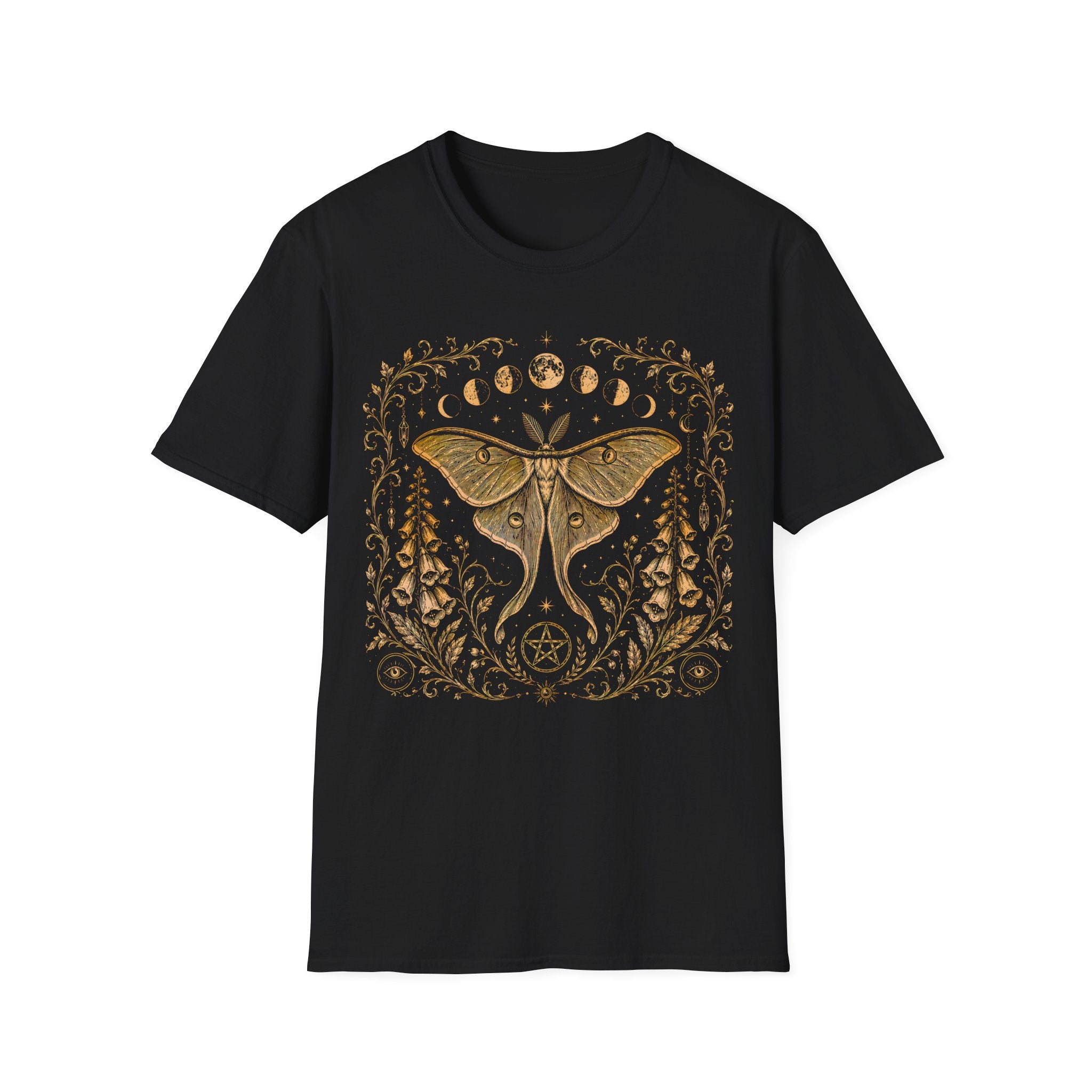 Celestial Luna Moth & Moon Phases T-Shirt