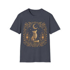 Celestial Fox Under Crescent Moon T-Shirt