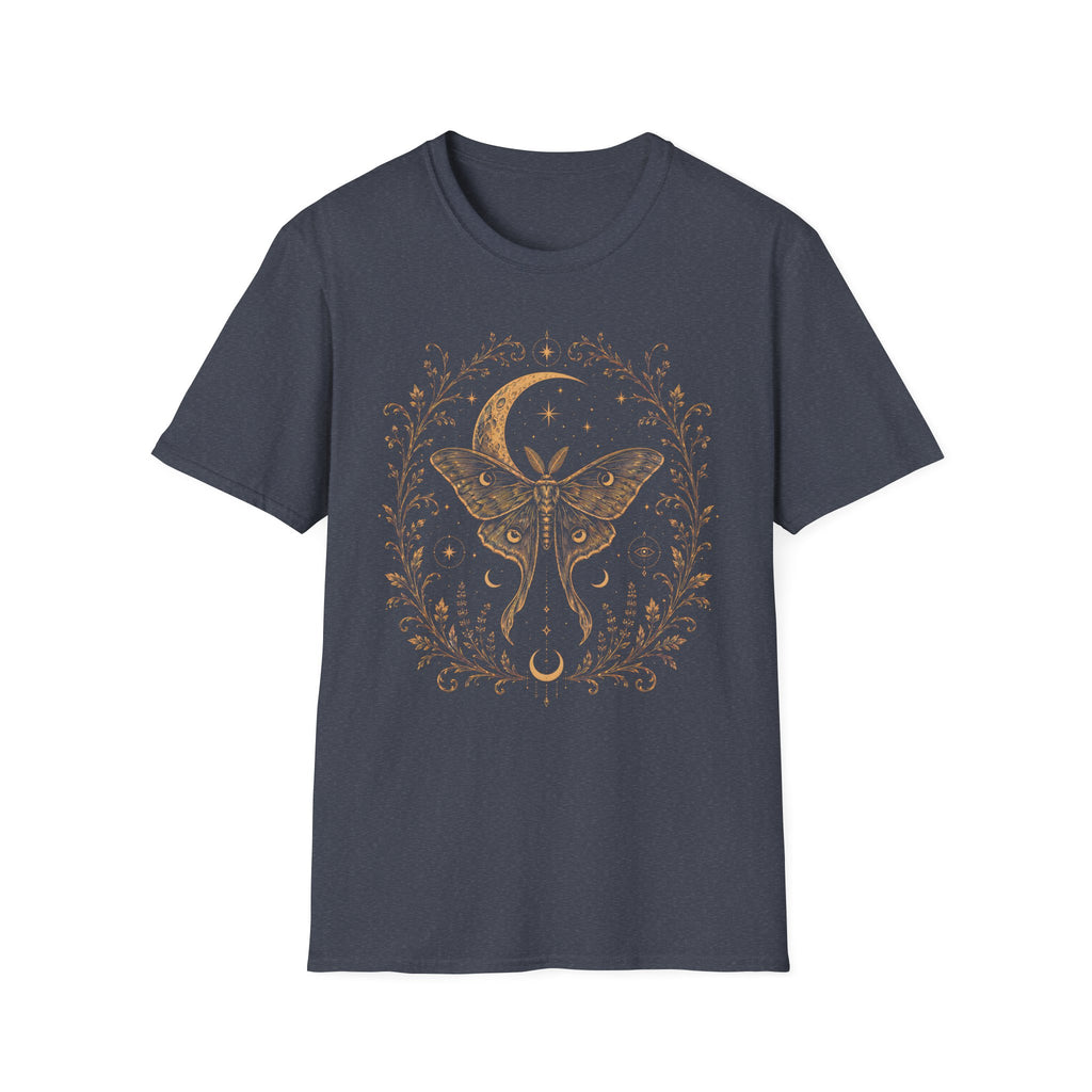 Night Sky Crescent Moon Celestial Luna Moth T-Shirt
