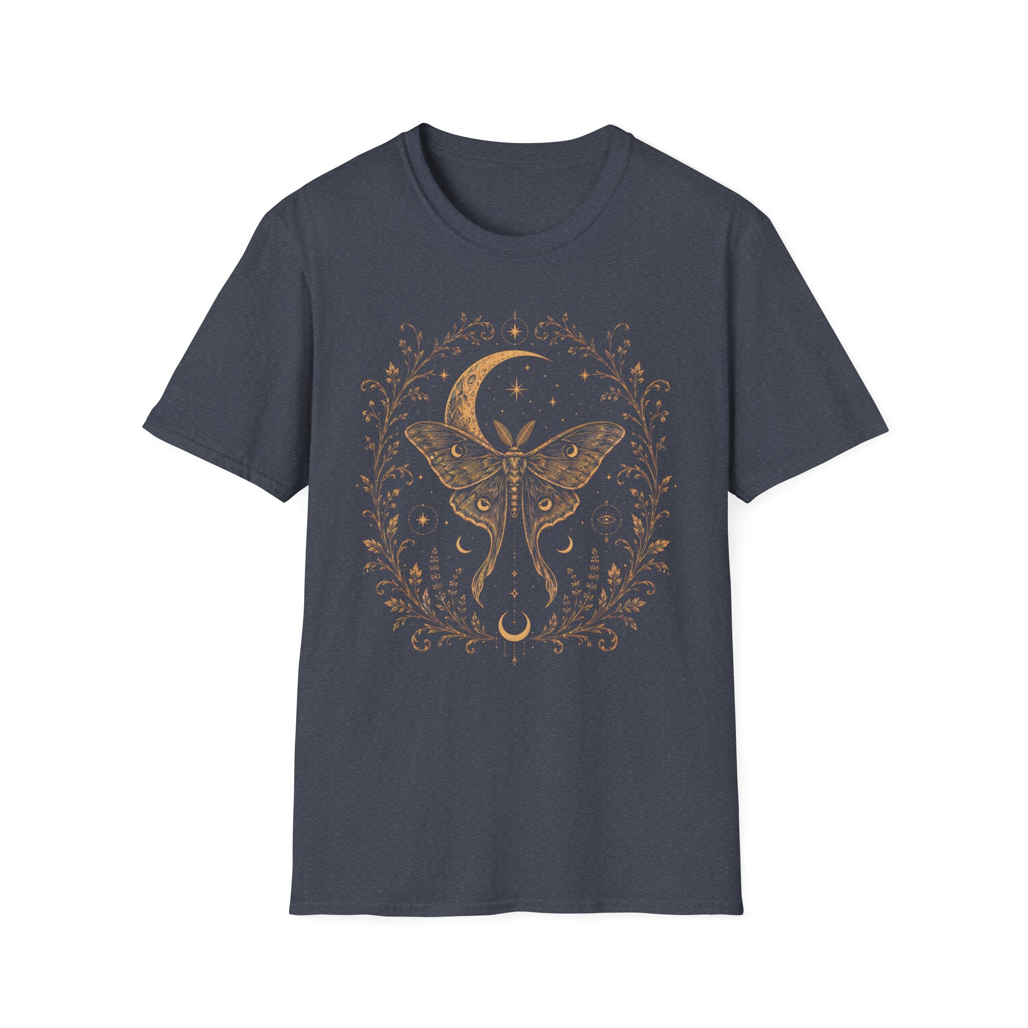Night Sky Crescent Moon Celestial Luna Moth T-Shirt