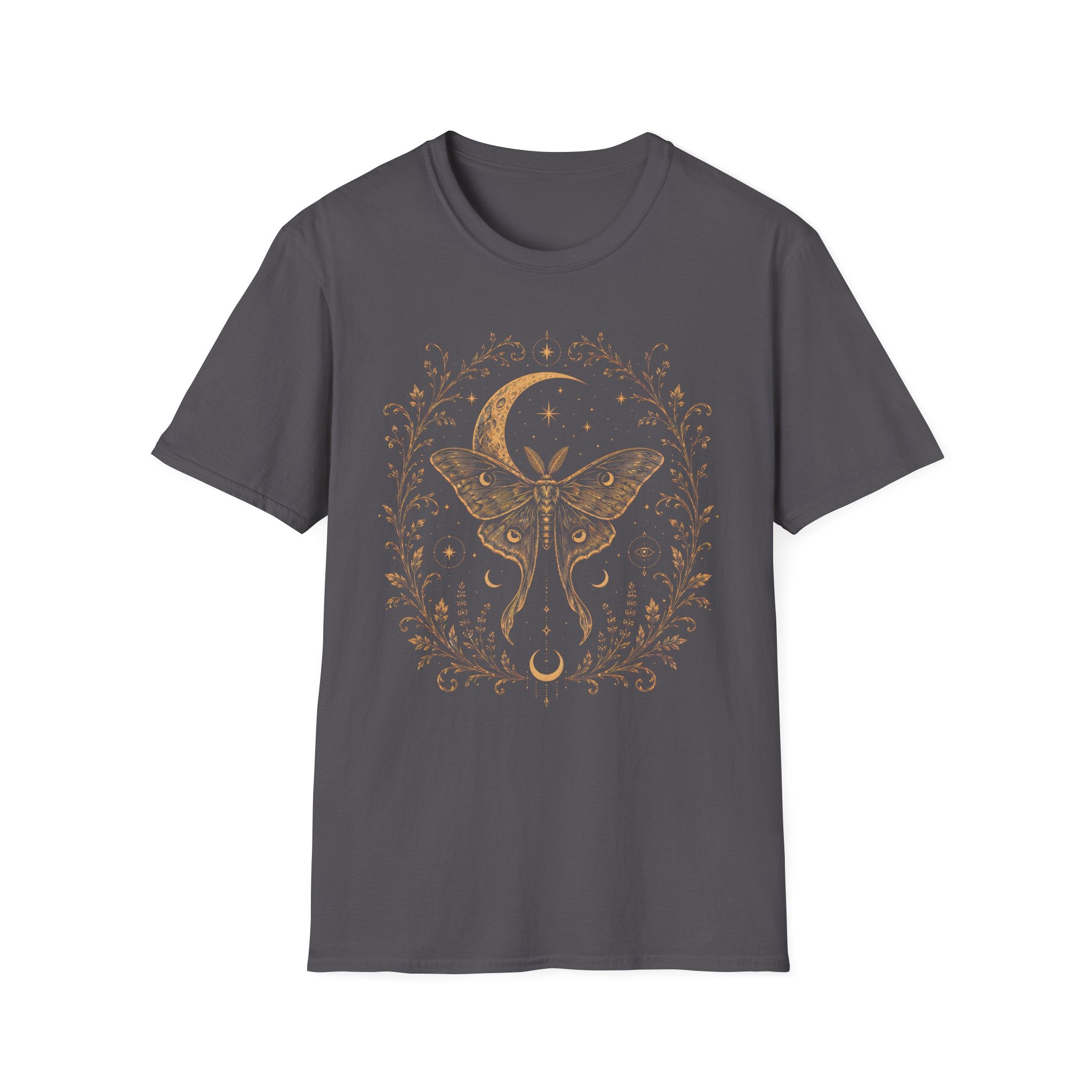 Night Sky Crescent Moon Celestial Luna Moth T-Shirt