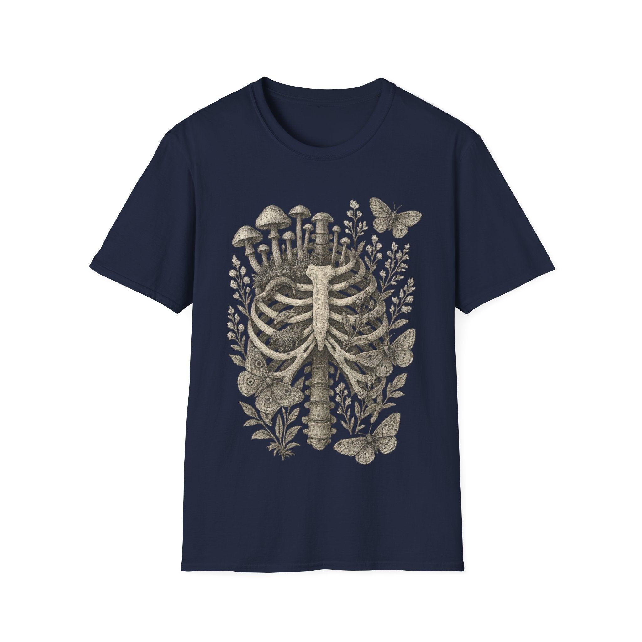 Witchcore Anatomical Ribcage Mushroom T-Shirt