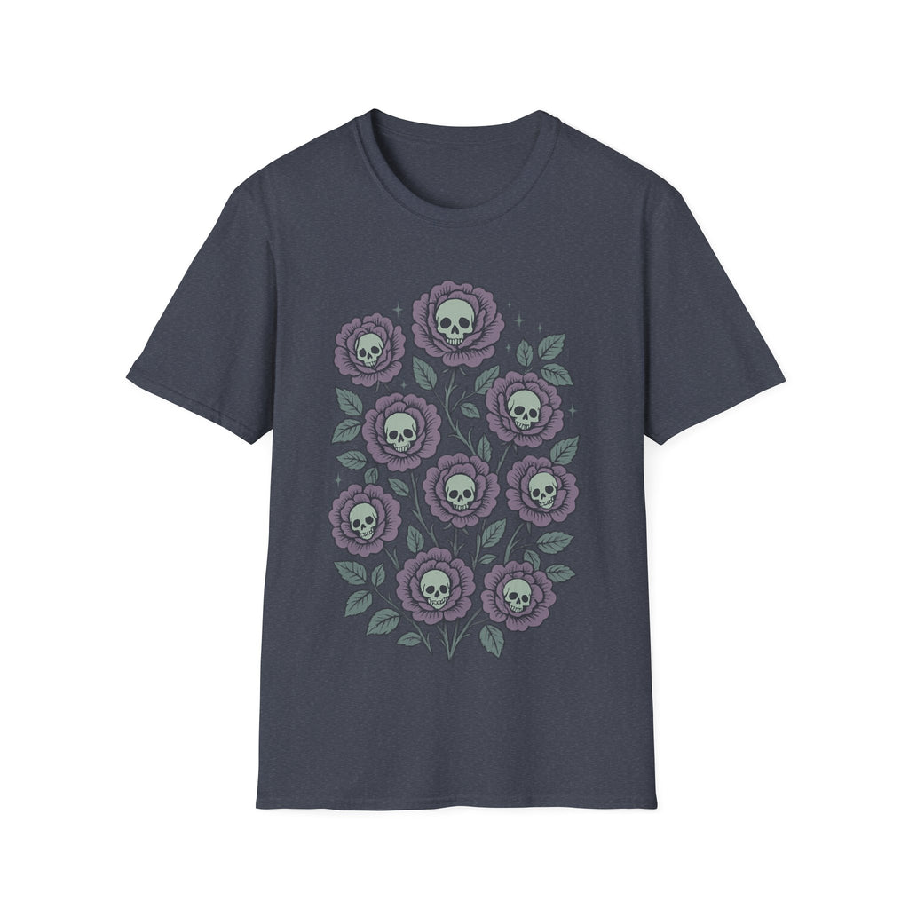Gothic Floral Skull Rose Bouquet T-Shirt