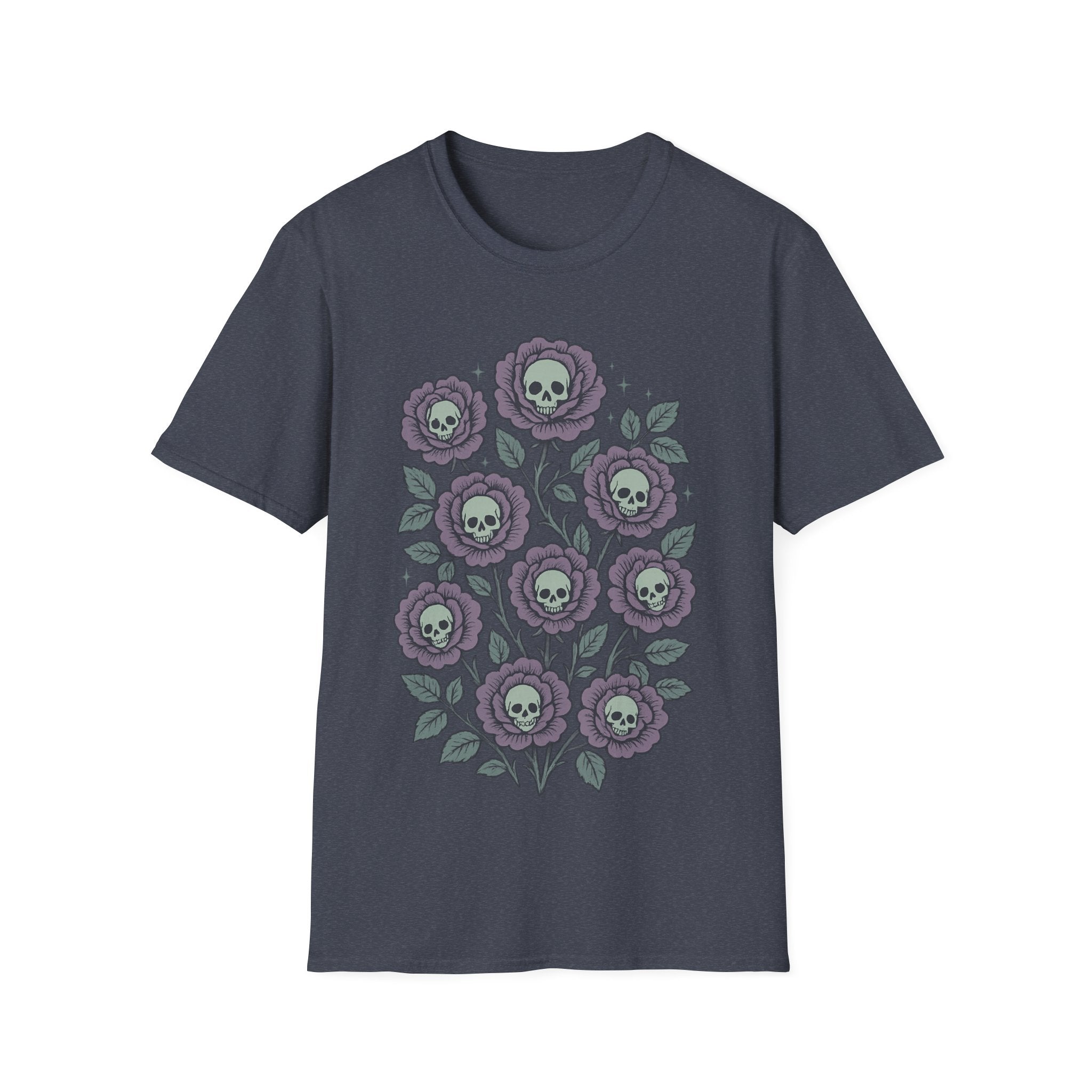 Gothic Floral Skull Rose Bouquet T-Shirt