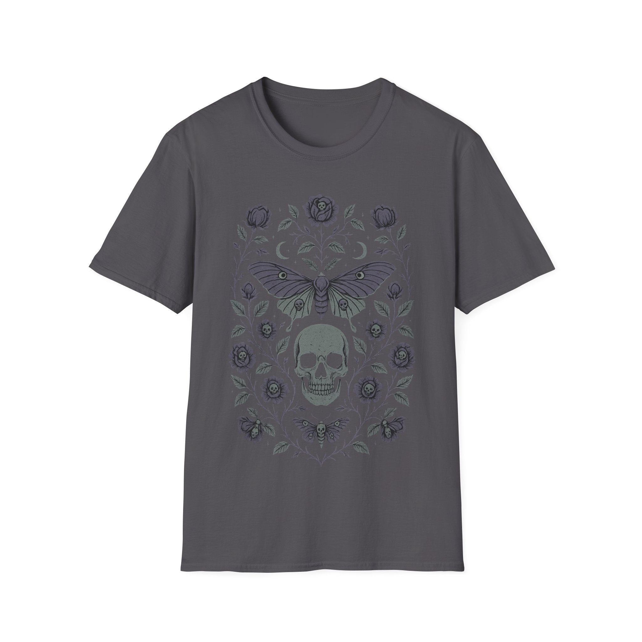 Gothic Skull, Death Moth & Skull Roses T-Shirt