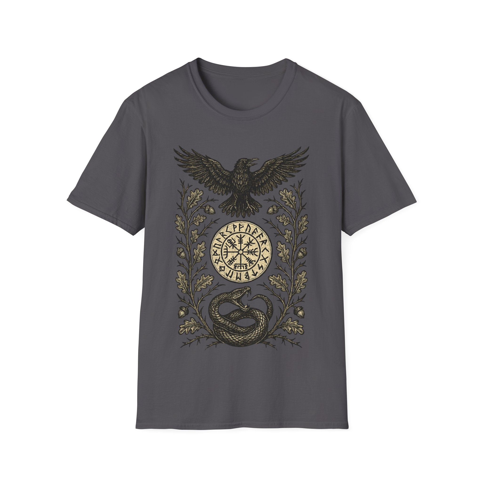 Norse Raven & Serpent Vegvisir T-Shirt