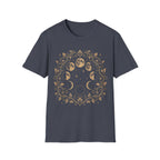 Moon Phases Celestial Botanical Wreath T-Shirt