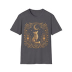 Celestial Fox Under Crescent Moon T-Shirt