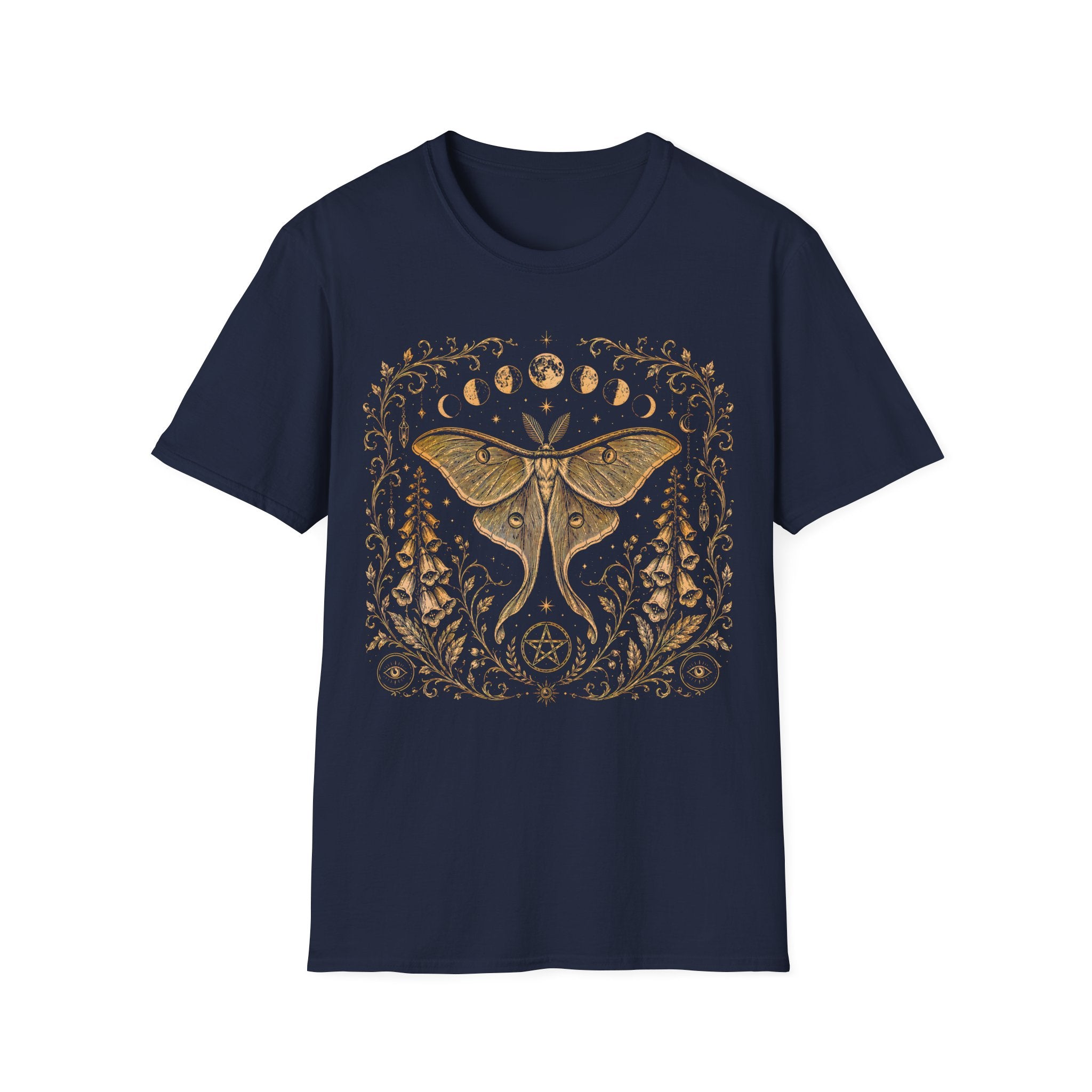 Celestial Luna Moth & Moon Phases T-Shirt