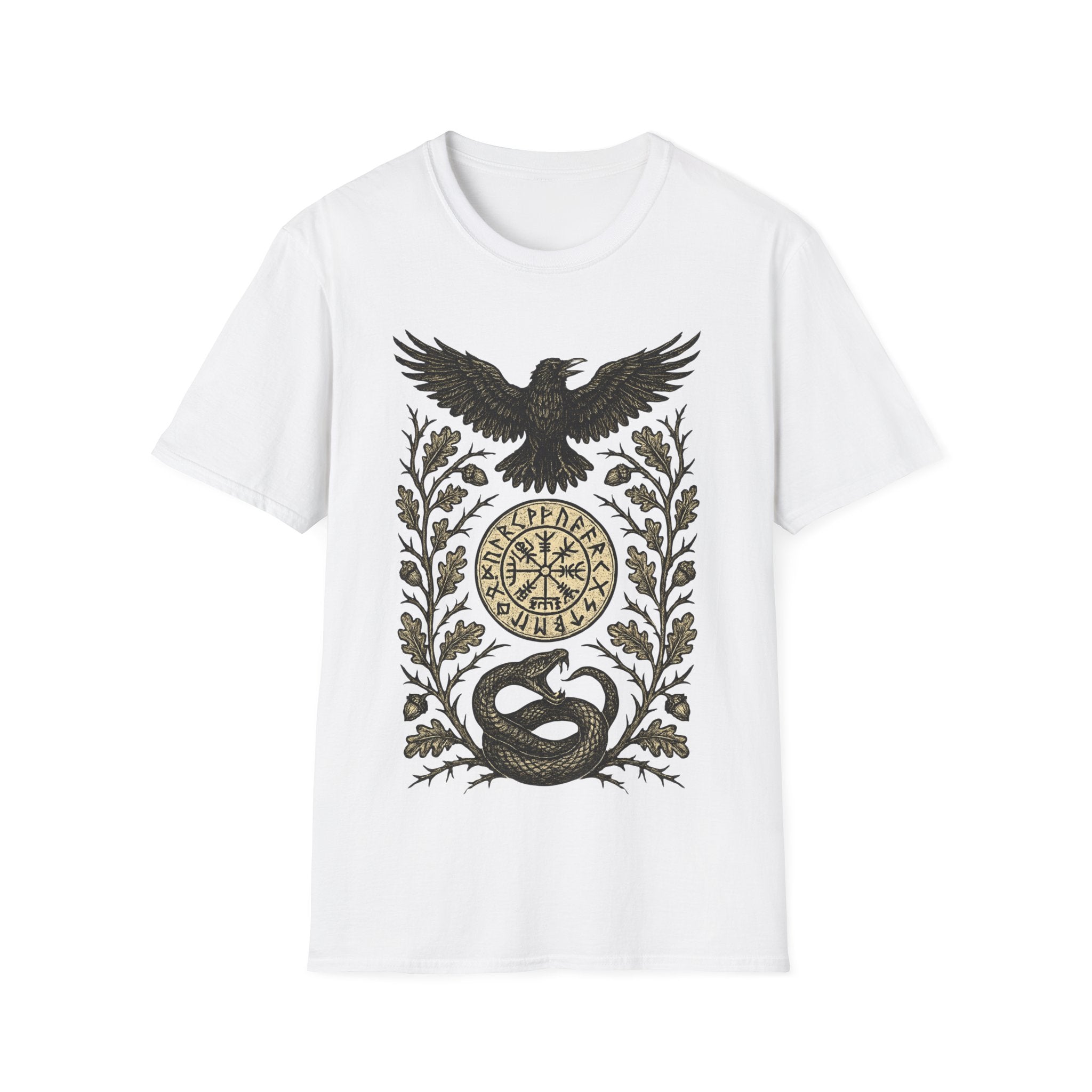 Norse Raven & Serpent Vegvisir T-Shirt