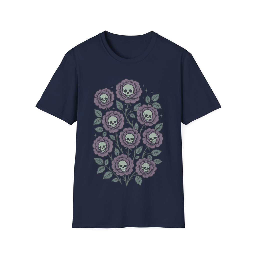 Gothic Floral Skull Rose Bouquet T-Shirt
