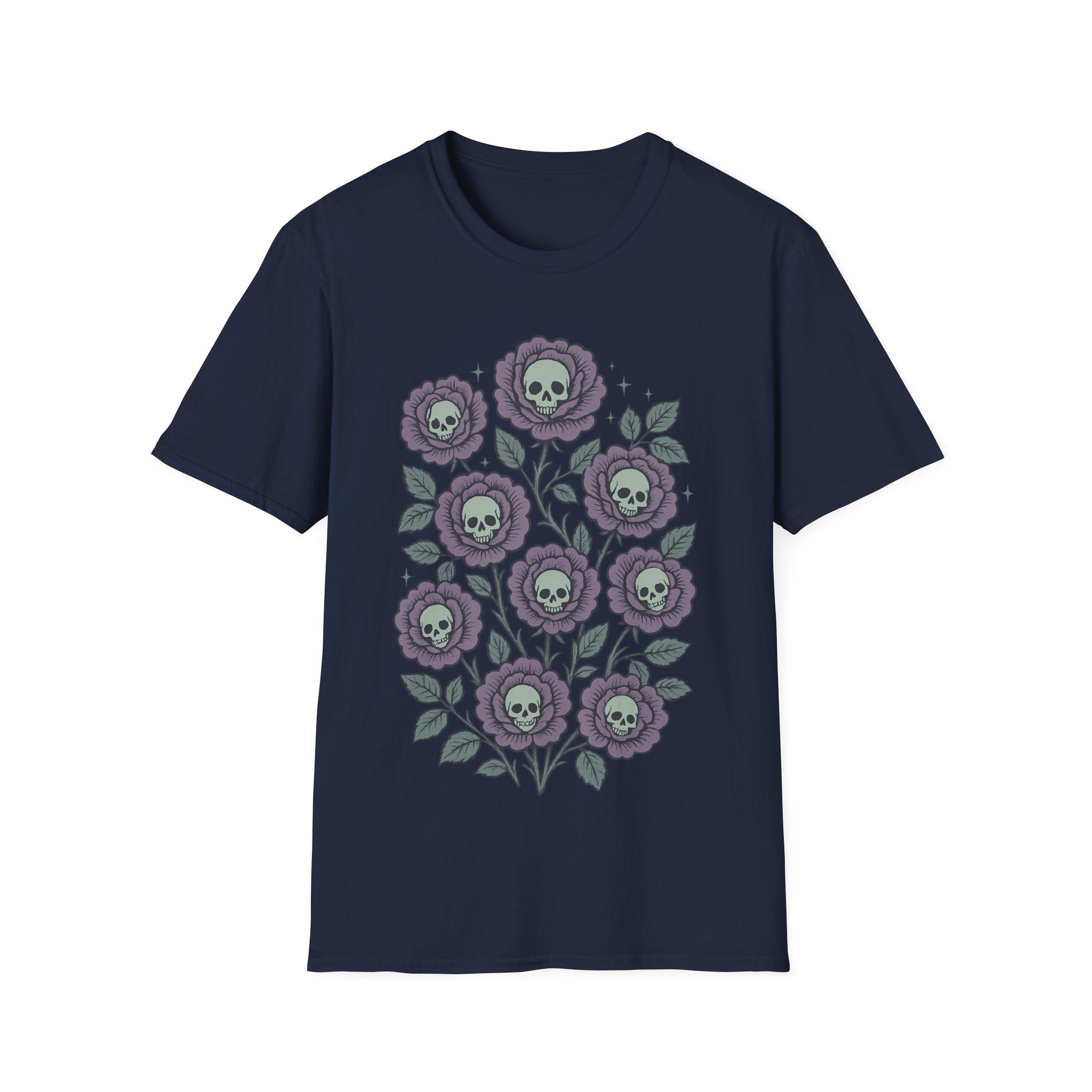 Gothic Floral Skull Rose Bouquet T-Shirt