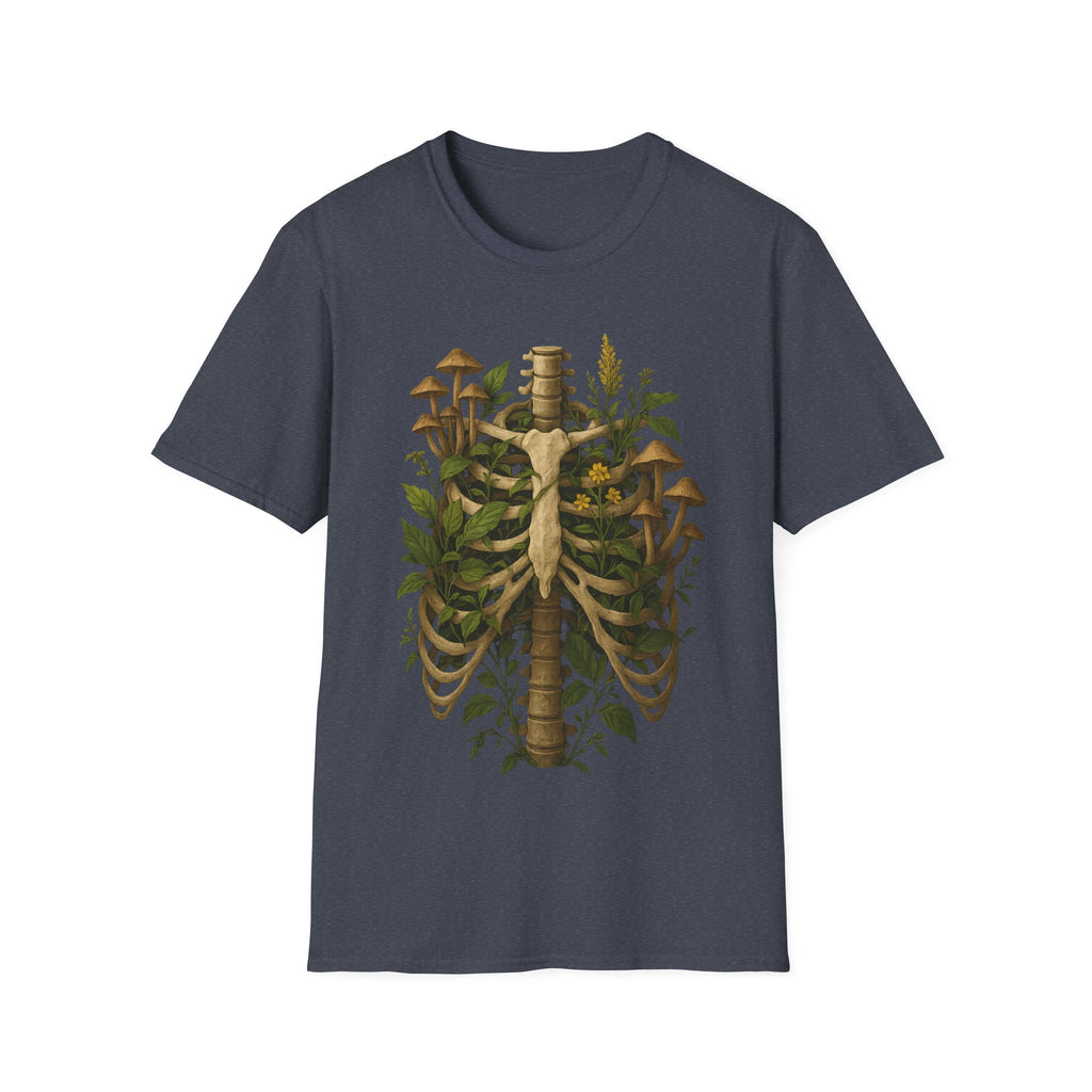 Forest Entropy Ribcage Botanical Decay T-Shirt
