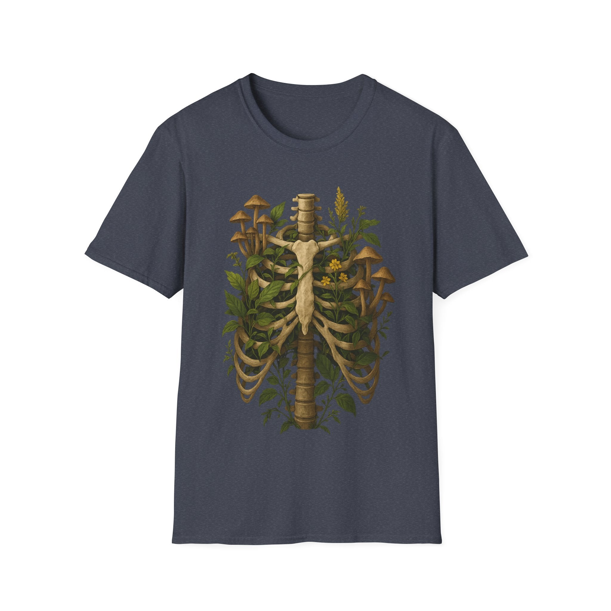 Forest Entropy Ribcage Botanical Decay T-Shirt