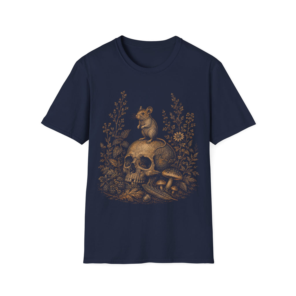 Woodland Mouse Skull Forestcore Aesthetics T-Shirt