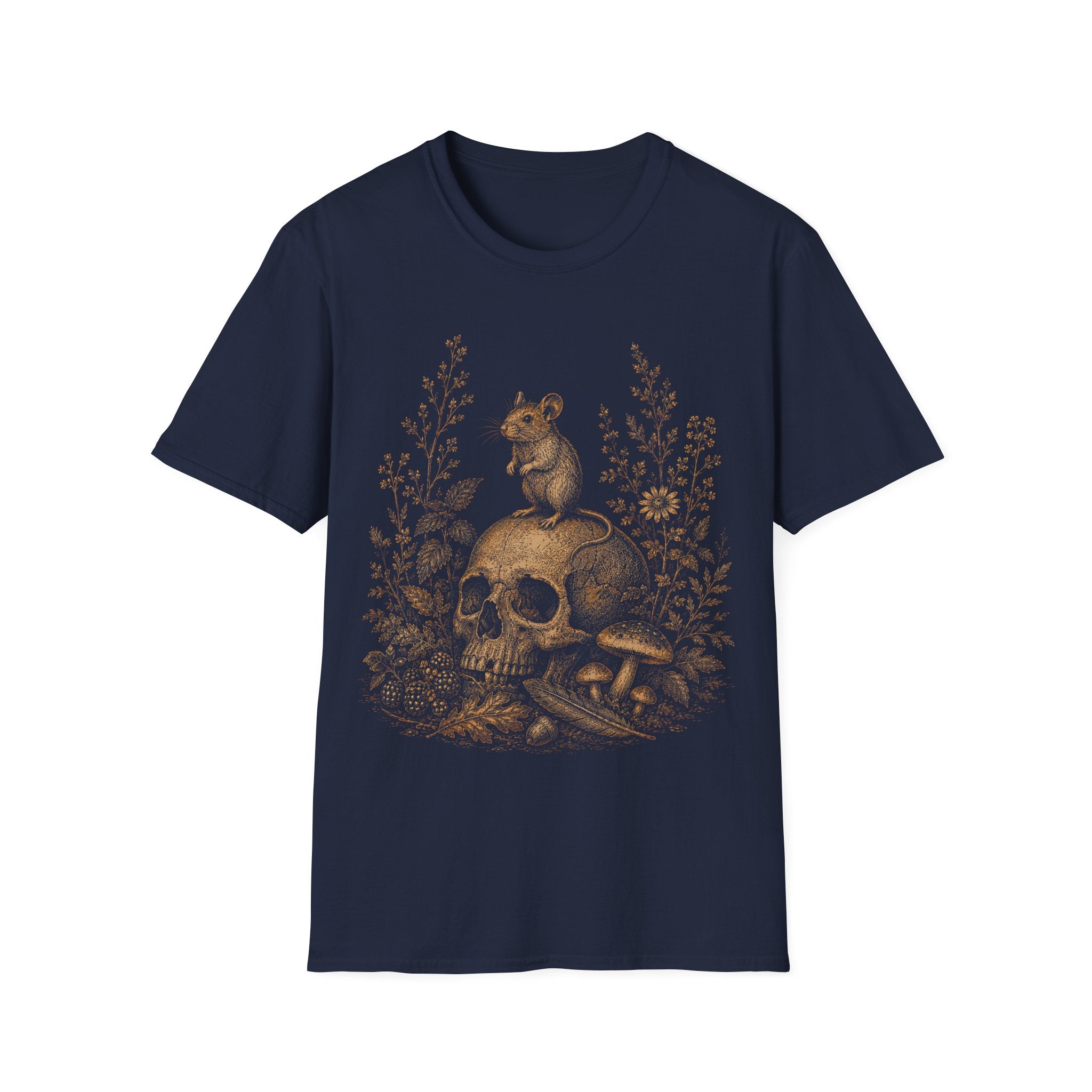 Woodland Mouse Skull Forestcore Aesthetics T-Shirt