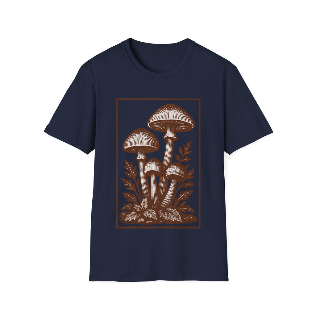 Vintage Woodland Mushroom Illustration T-Shirt