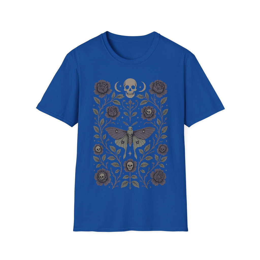 Dark Gothic Crescent Moon Death Moth T-Shirt