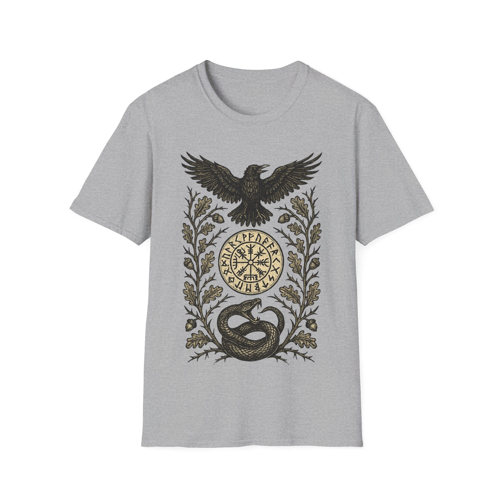 Norse Raven & Serpent Vegvisir T-Shirt