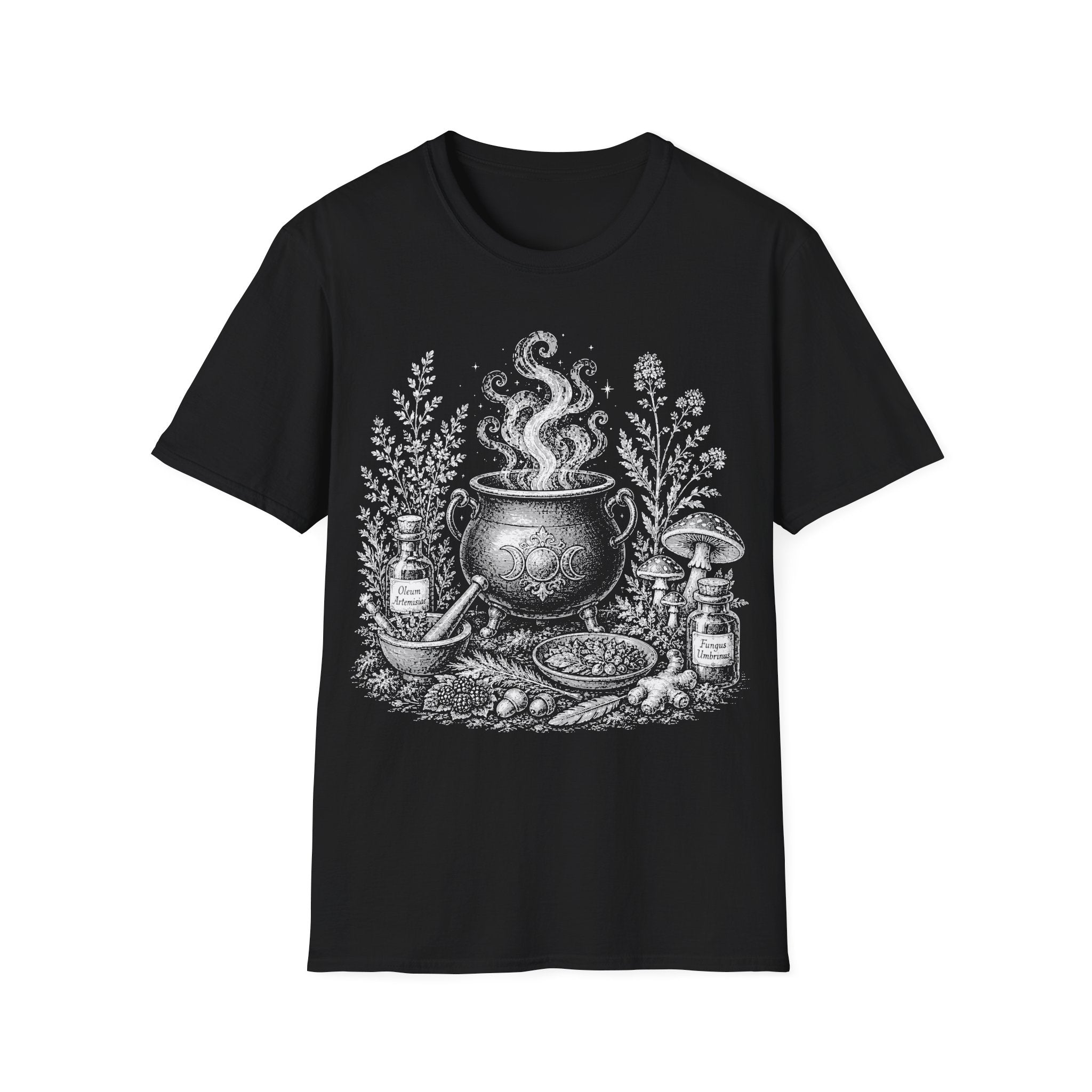 Vintage Witch Cauldron Herbal Alchemy T-Shirt