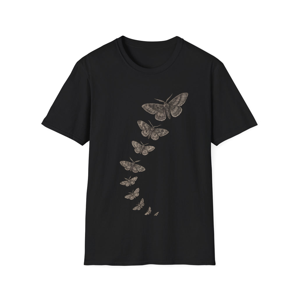 Vintage Flying Moths Illustration T-Shirt