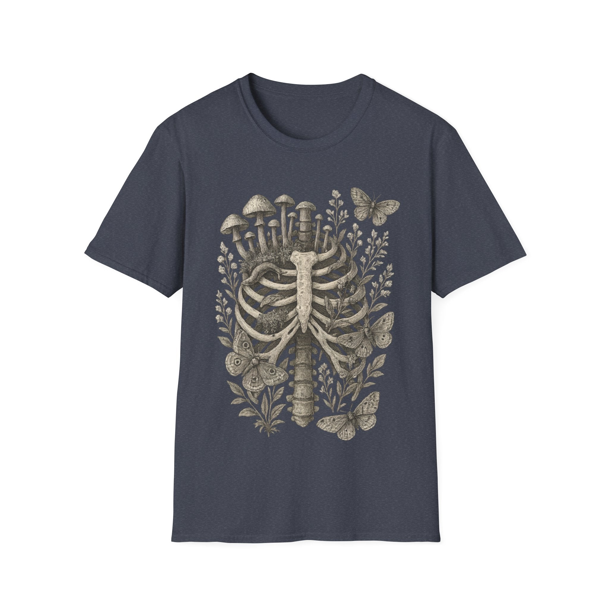 Witchcore Anatomical Ribcage Mushroom T-Shirt