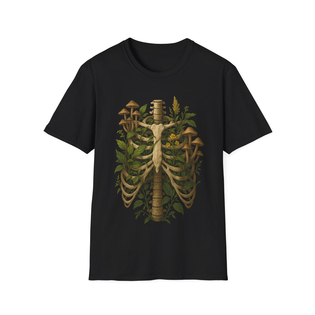 Forest Entropy Ribcage Botanical Decay T-Shirt