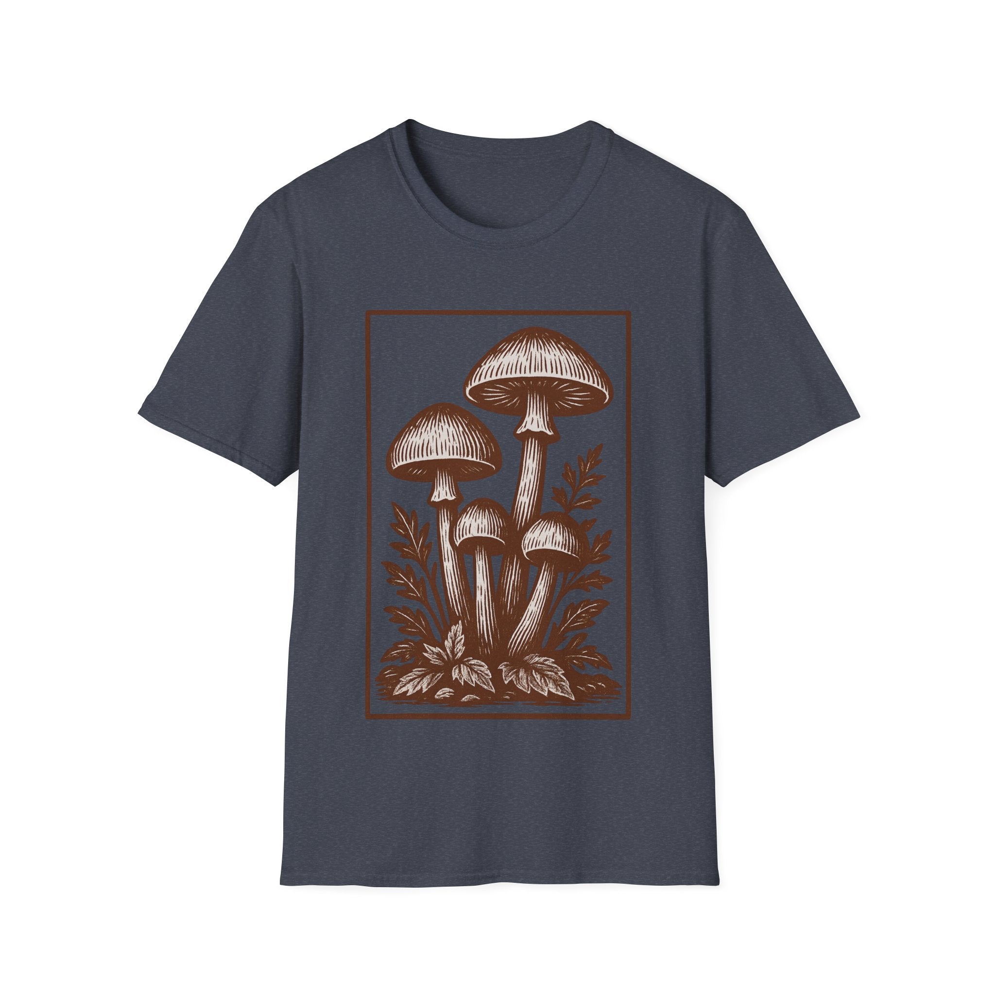 Vintage Woodland Mushroom Illustration T-Shirt