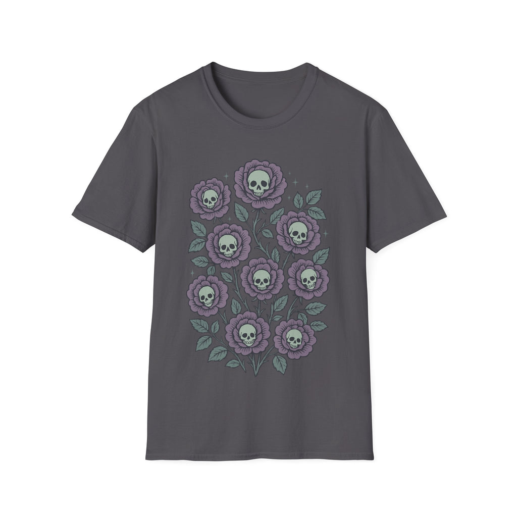 Gothic Floral Skull Rose Bouquet T-Shirt