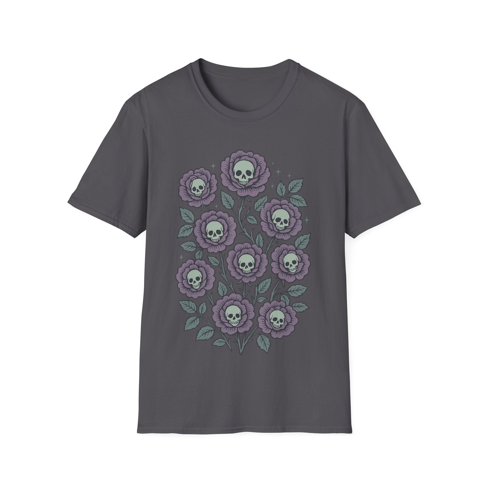 Gothic Floral Skull Rose Bouquet T-Shirt