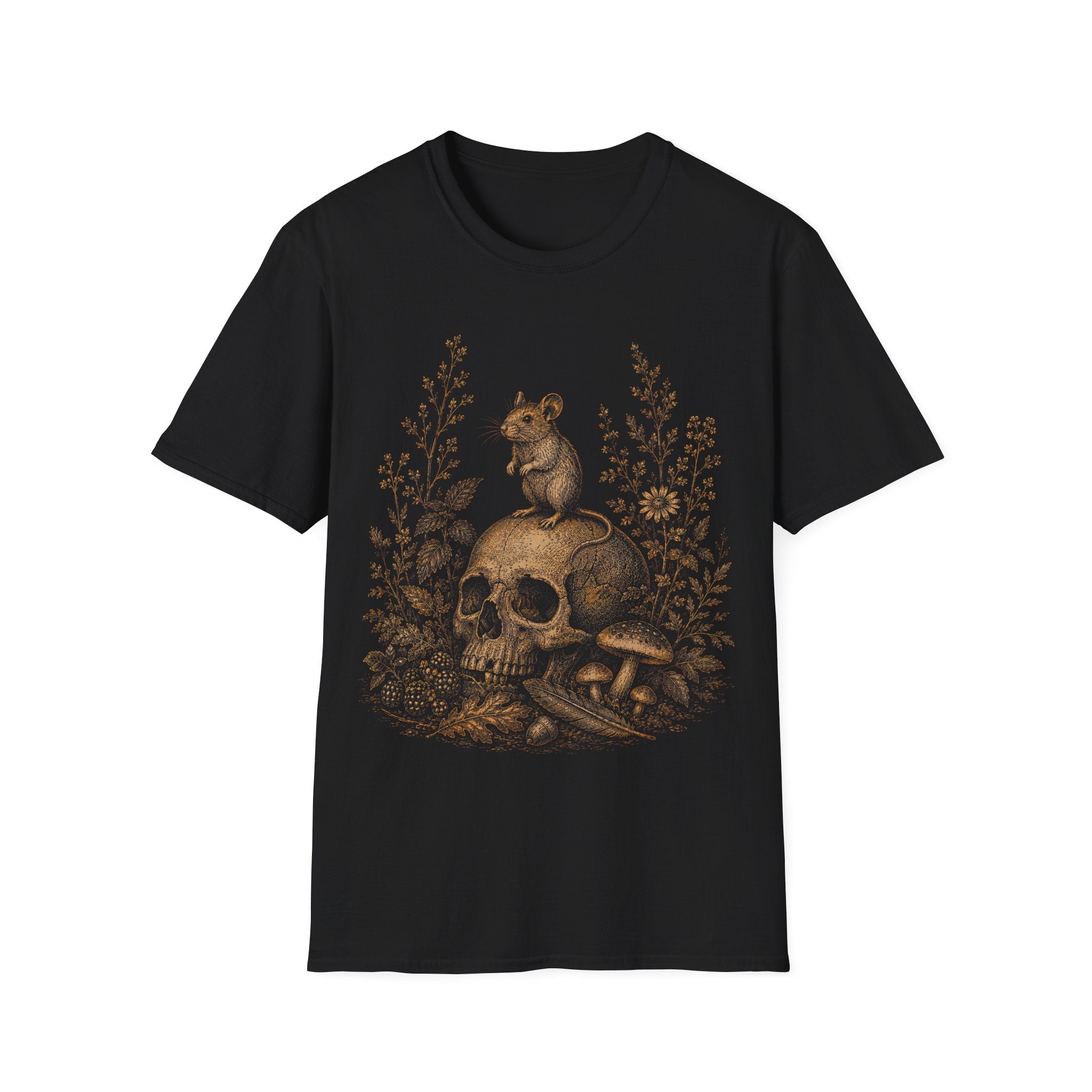 Woodland Mouse Skull Forestcore Aesthetics T-Shirt