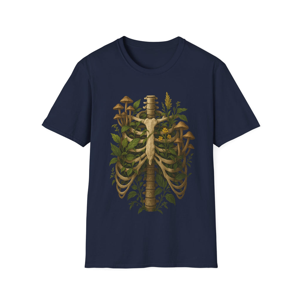 Forest Entropy Ribcage Botanical Decay T-Shirt
